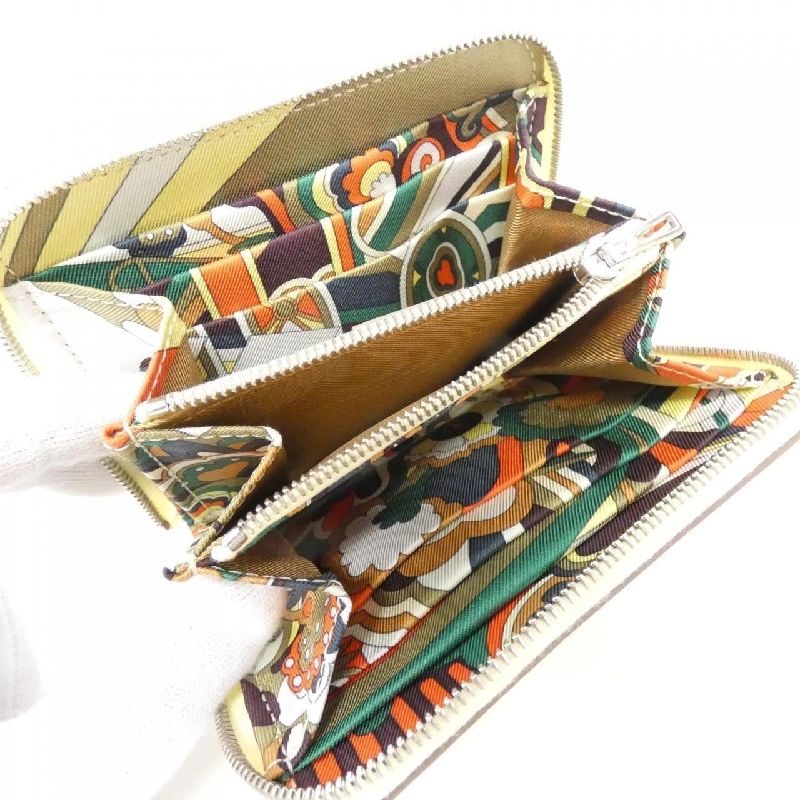 Ví da Hermes FAUBOURG RAINBOW lụa trong compact 085877CK 621194