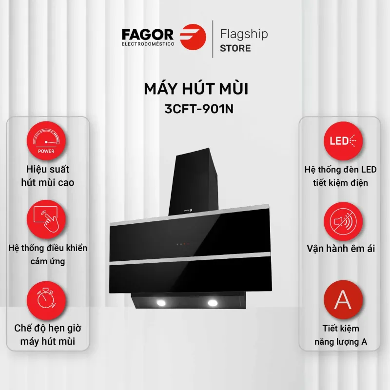 ✨ Máy Hút Mùi 3CFT-901N Kính Đen 90cm: Thanh Lọc Không Khí Bếp Với Độ Ồn Cực Thấp 591129