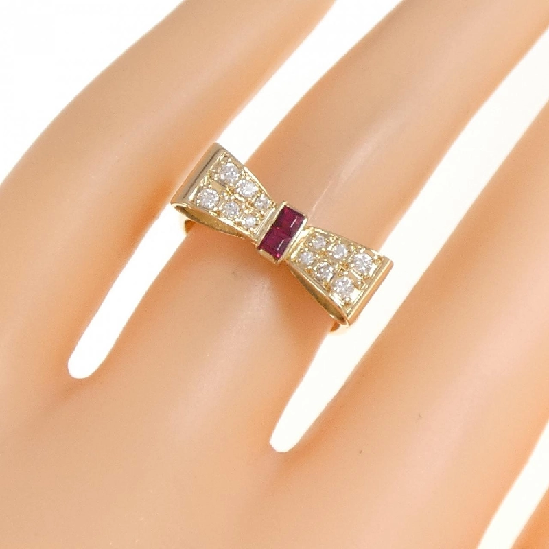Nhẫn ruby K18YG hình ruy băng 0.16CT 670153