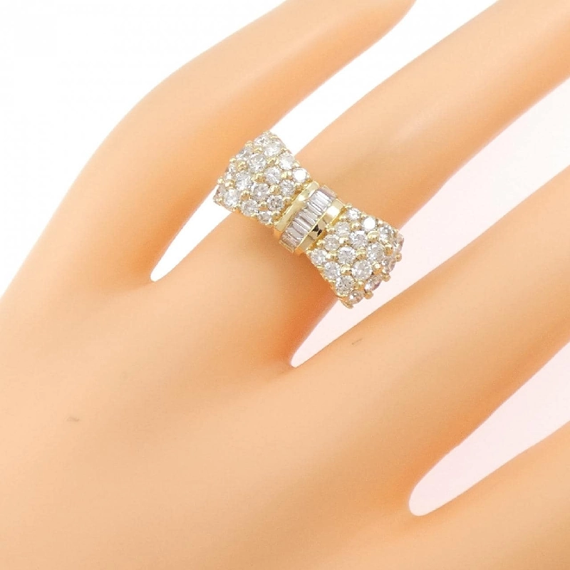 Nhẫn kim cương K18YG hình ruy băng 0.20CT - Hàng hiệu chính hãng 850069