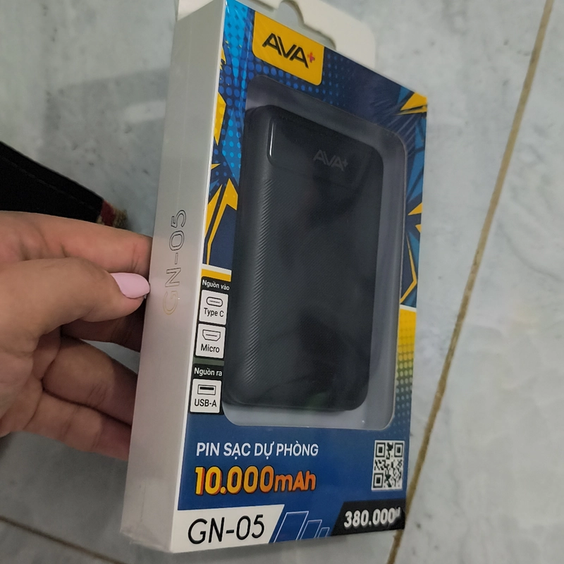Pin sạc dự phòng Polymer 10.000 mAh AVA + GN-05 Đen còn mới chính hãng  547331