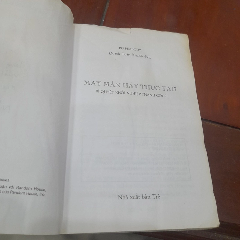 Bo Peabody - MAY MẮN hay THỰC TÀI, Bí quyết khởi nghiệp thành công 469358