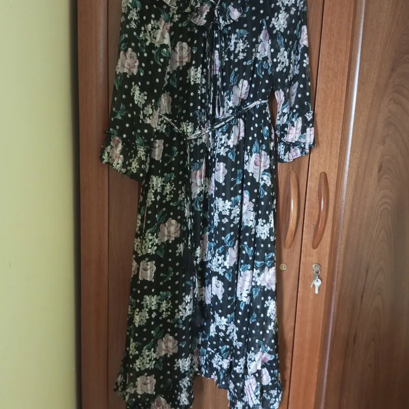 Đầm dài voan hoa đen hiệu Vero Moda mới 98% 572191