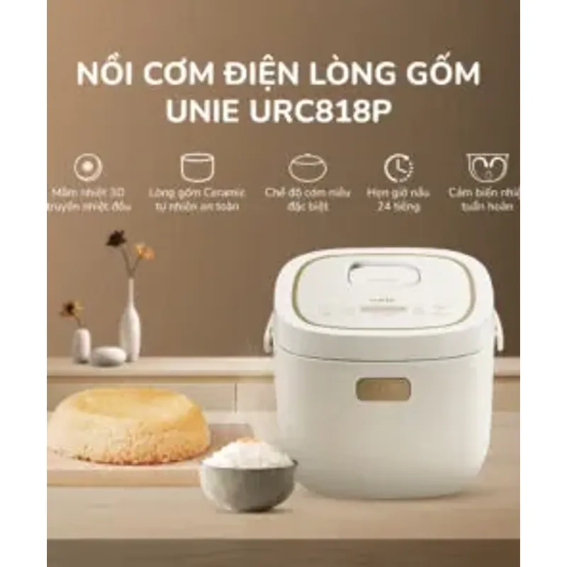 🔥 URC818P – Nồi cơm điện UNIE 1.8L, chế độ cơm cháy đặc biệt, nấu cơm ngon chuẩn vị! 707442