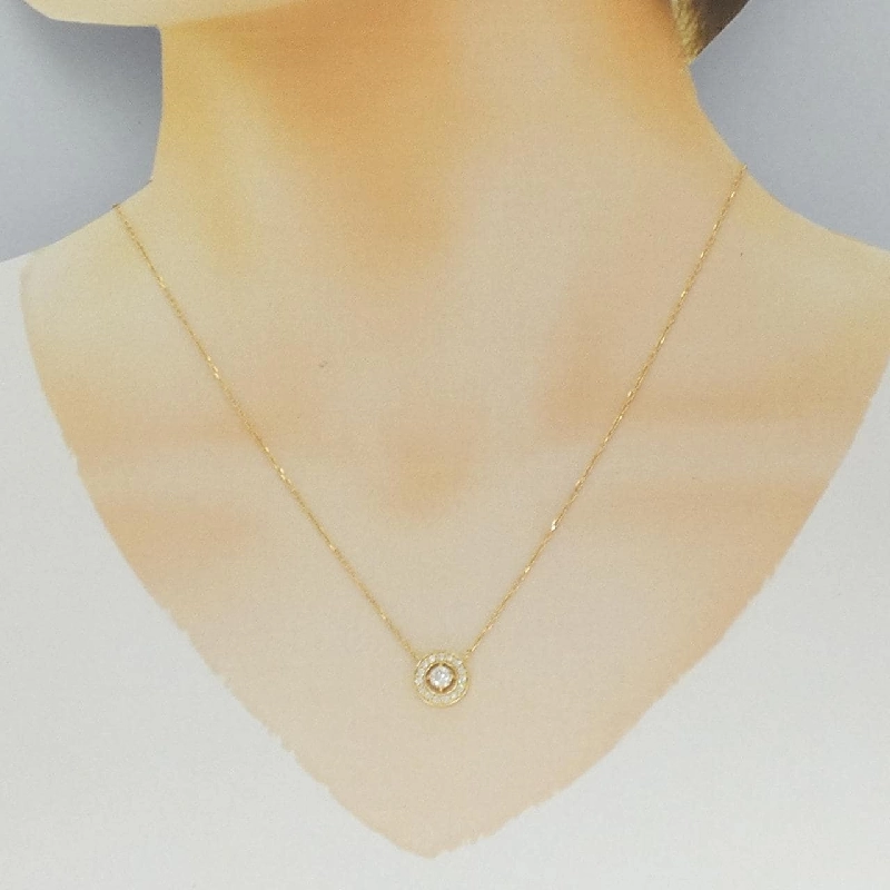 K18YG Dây chuyền kim cương 0.20CT - Hàng hiệu Chính hãng 863485