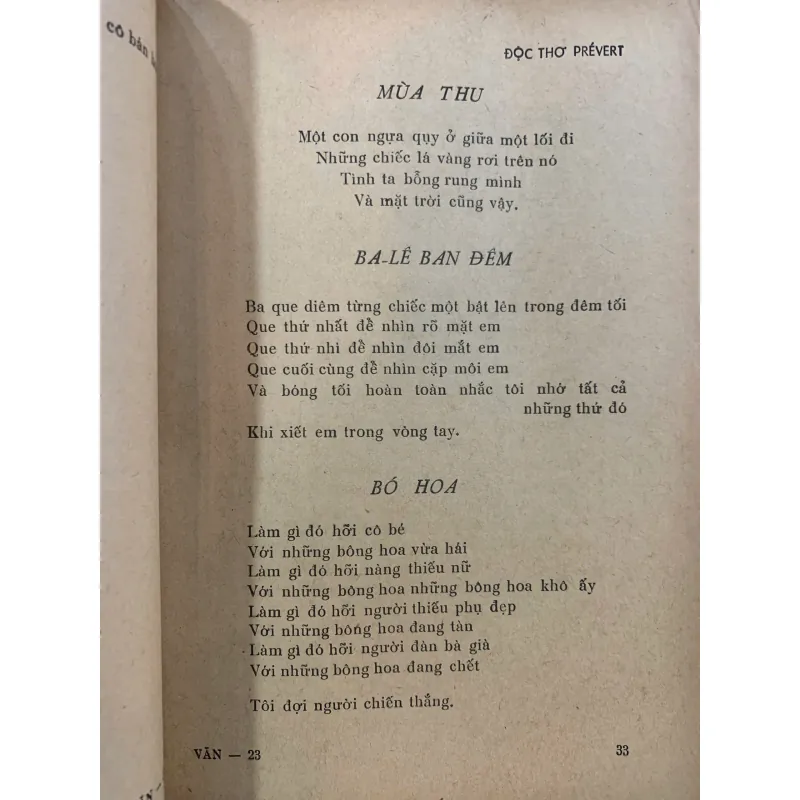  TẬP SAN VĂN - SỐ 23 - ĐỌC THƠ JACQUES PRÉVERT 1003517