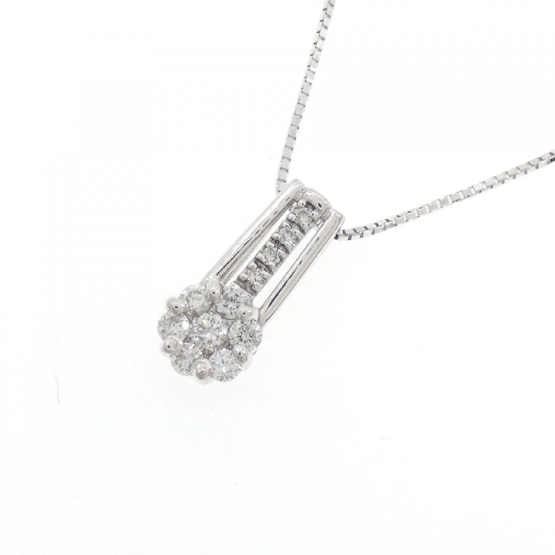 K18WG Hoa Đá Kim Cương Dây Chuyền 0.26CT - Hàng hiệu Chính hãng 858955