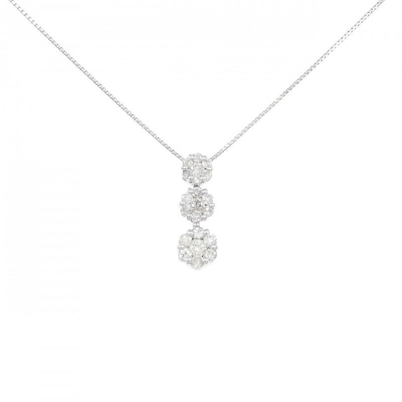 K18WG Hoa Kim Cương Dây Chuyền 0.50CT - Hàng hiệu Chính hãng 860971