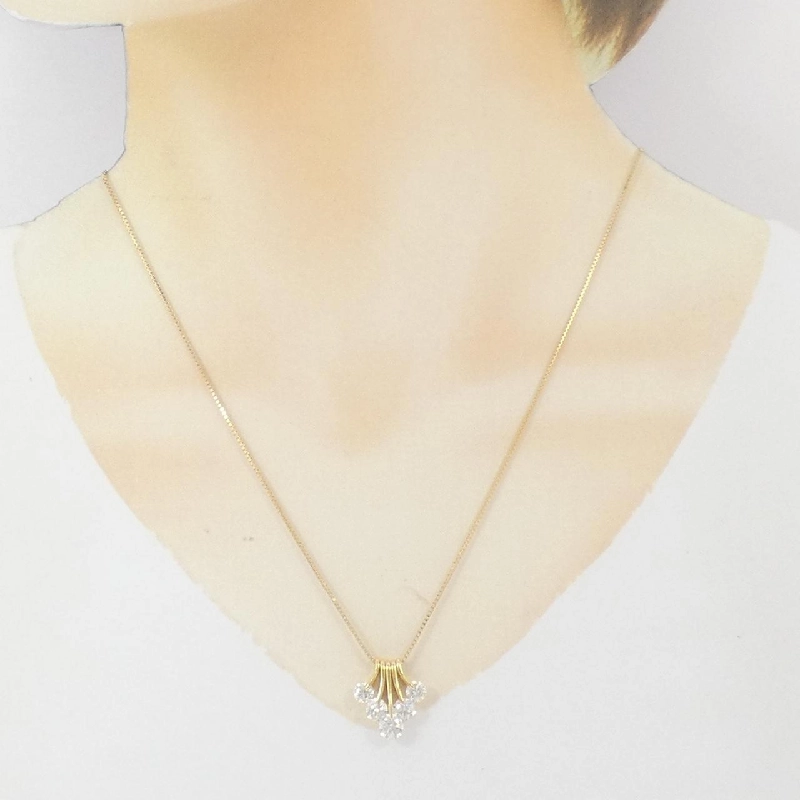 K18YG 2WAY Dây chuyền kim cương 2.00CT - Hàng hiệu Chính hãng 858735