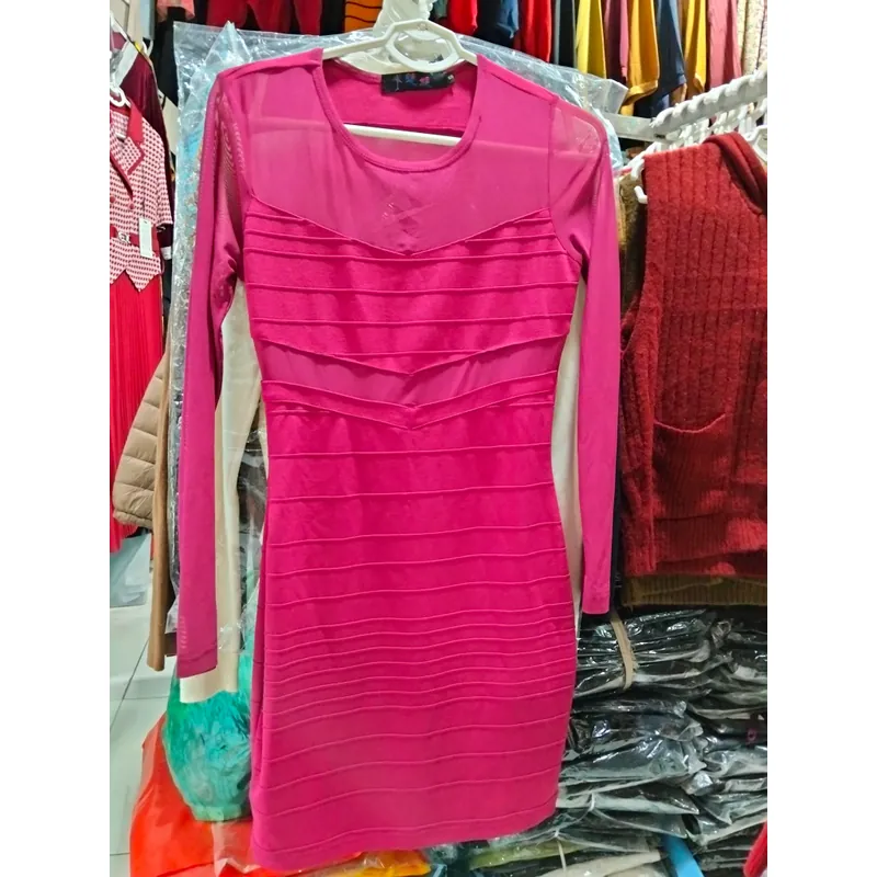 Đầm body tôn dáng chất liệu len lì Quảng Châu 733435