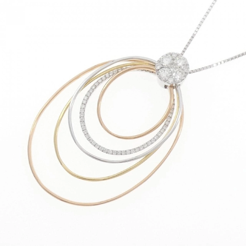 Dây chuyền kim cương ba màu K18 0.70CT - Hàng hiệu chính hãng 859659