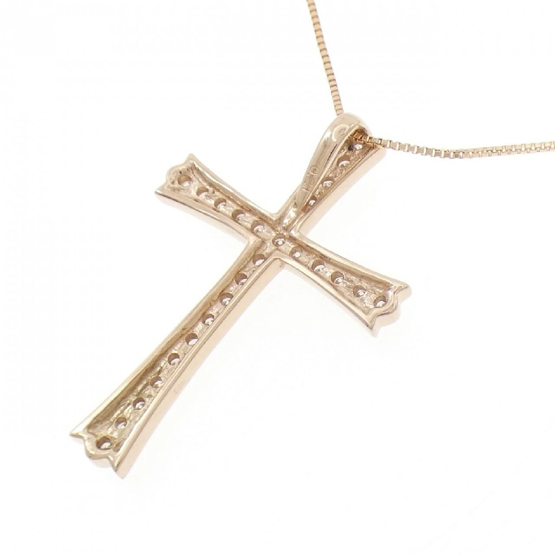 K18PG Dây chuyền kim cương hình chữ thập 0.21CT - Hàng hiệu Chính hãng 859453