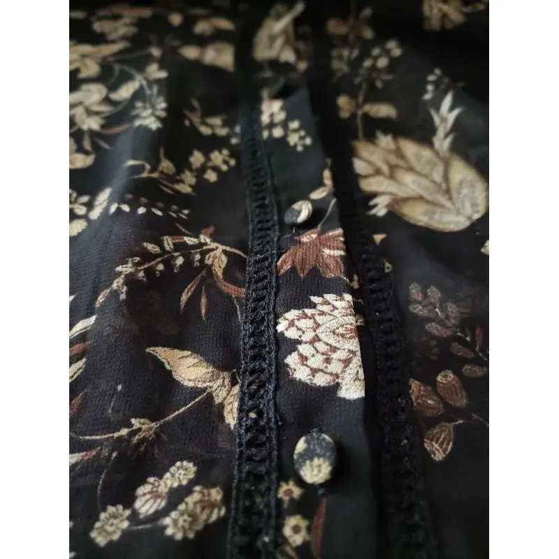 Áo sơ mi Mango Floral Flowy màu đen size S 592842