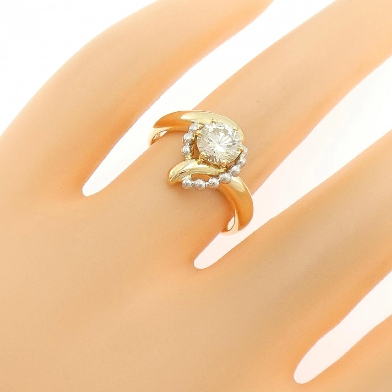 Nhẫn kim cương K18YG/PT900 0.76CT 667466