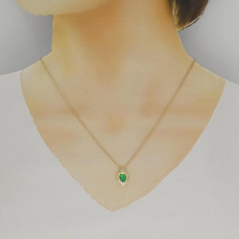 K18YG Emerald Necklace 0.44CT - Hàng hiệu Authentic 856494
