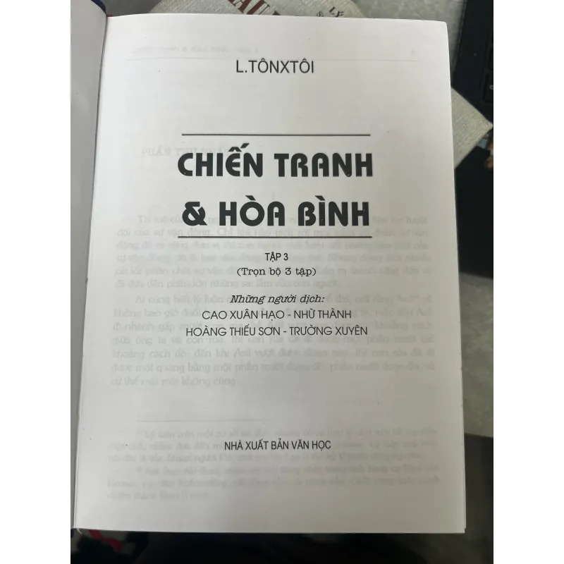 CHIẾN TRANH VÀ HOÀ BÌNH (BỘ 3 CUỐN - BÌA CỨNG) - L.TÔNXTÔI 1019284