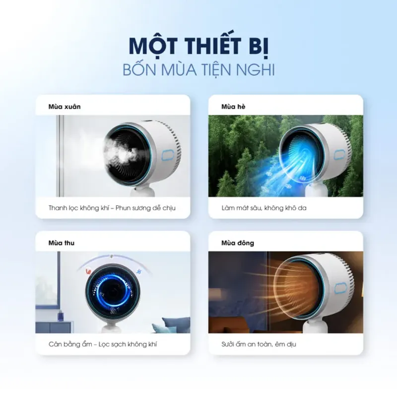 Quạt điều hòa thông minh KSA369 KALITE màu trắng chính hãng mới 100% 572026