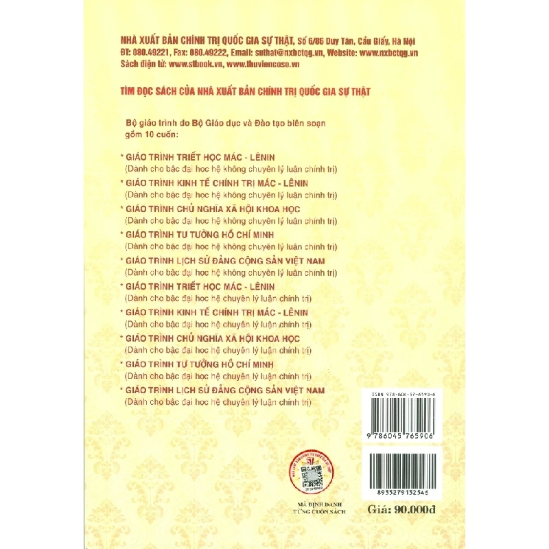 Giáo Trình Lịch Sử Đảng Cộng Sản Việt Nam (Dành Cho Bậc Đại Học Hệ Không Chuyên Lý Luận Chính Trị) - Bộ Giáo Dục Và Đào Tạo 210531