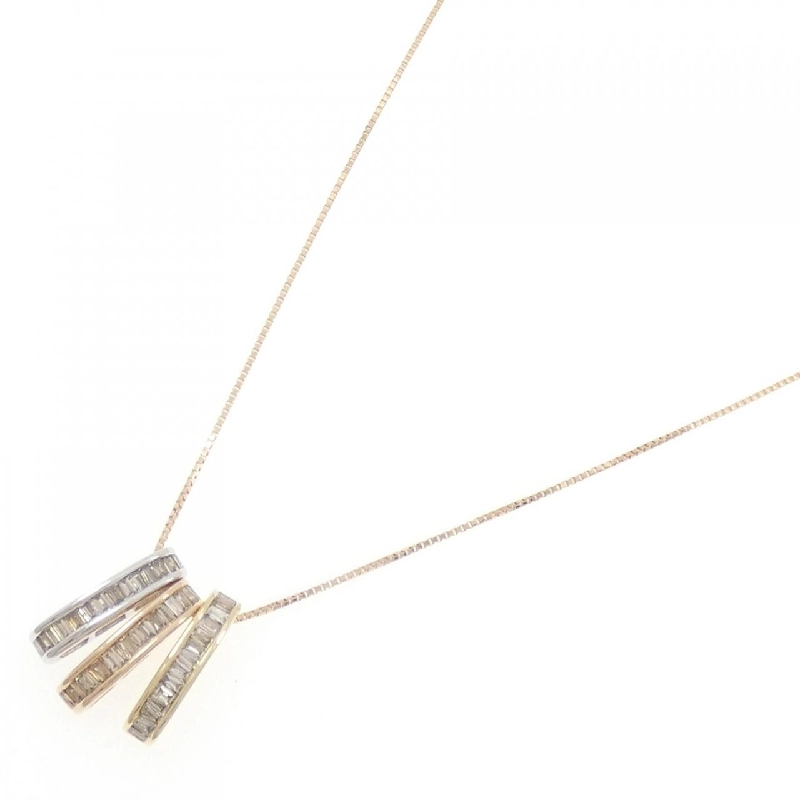 Dây chuyền kim cương ba màu K18 0.56CT - Hàng hiệu Authentic 857661