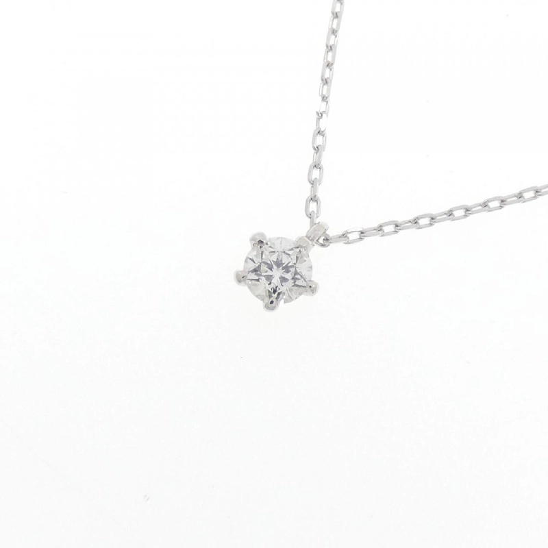 K18WG Solitaire Dây chuyền kim cương 0.092CT - Hàng hiệu Chính hãng 858274