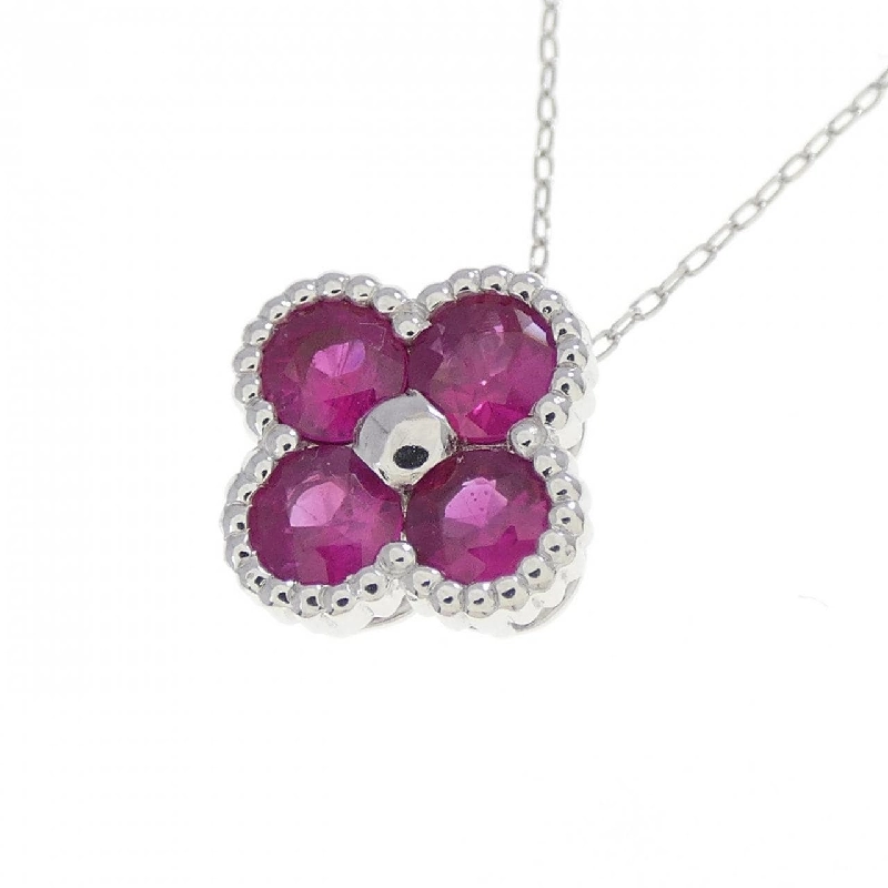 Dây chuyền ruby hoa K18WG 0.55CT - Hàng hiệu Chính hãng 856666