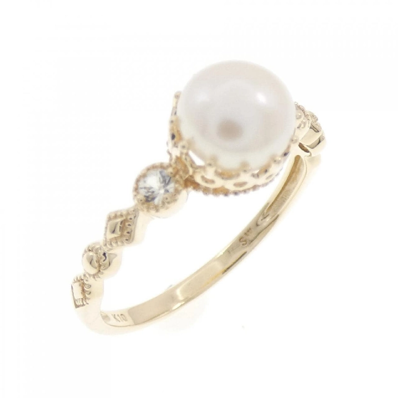 Nhẫn ngọc trai nước ngọt K10YG 6.3mm - Hàng hiệu chính hãng 850416