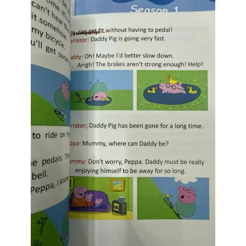 Sách - Peppa pig season 1 gộp 3 cuốn tặng đầy đủ video và audio, sách in nét đẹp 936381