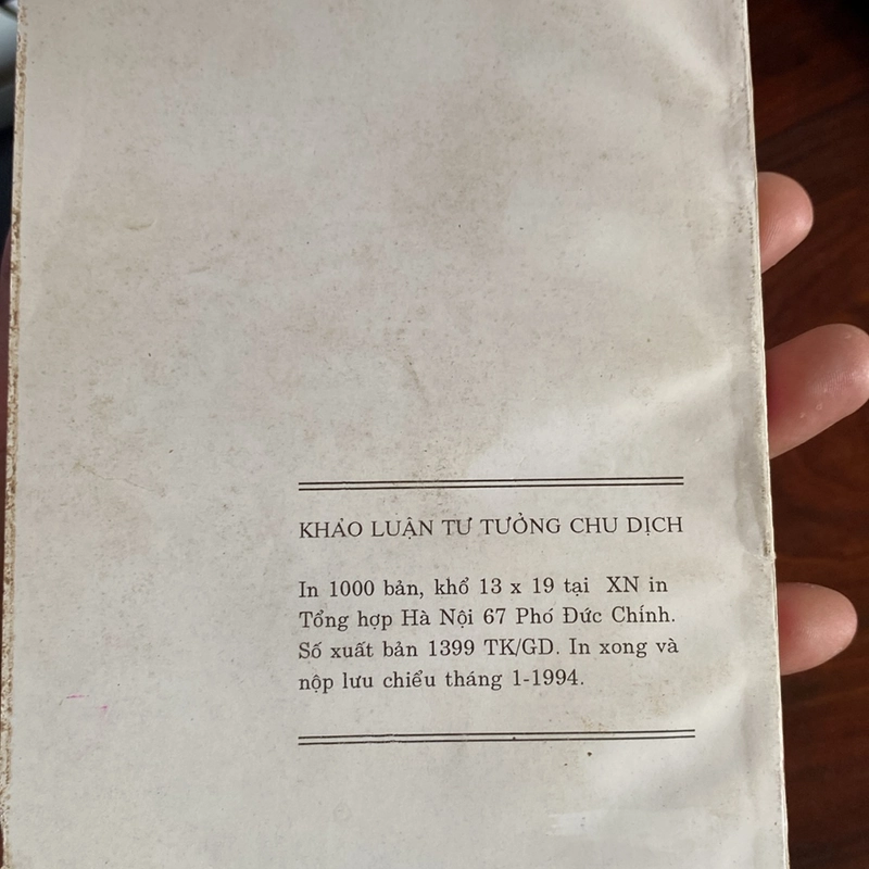 KHẢO LUẬN TƯ TƯỞNG CHU DỊCH (XB 1993) 474174