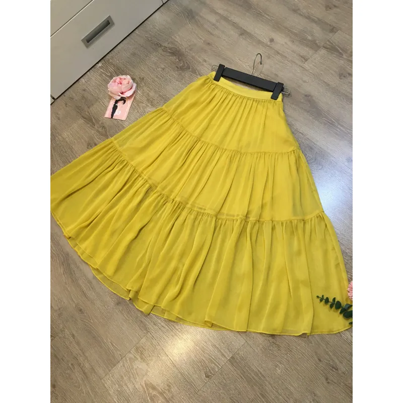 [Thanh Lý Hãng] Chân váy vintage voan tầng CCHAT dáng dài siêu xoè cao cấp nàng thơ 696655