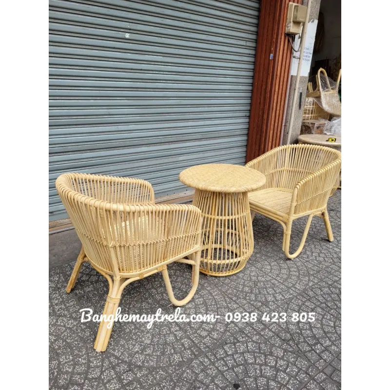 Bộ bàn ghế mây uống trà phòng ngủ 590158