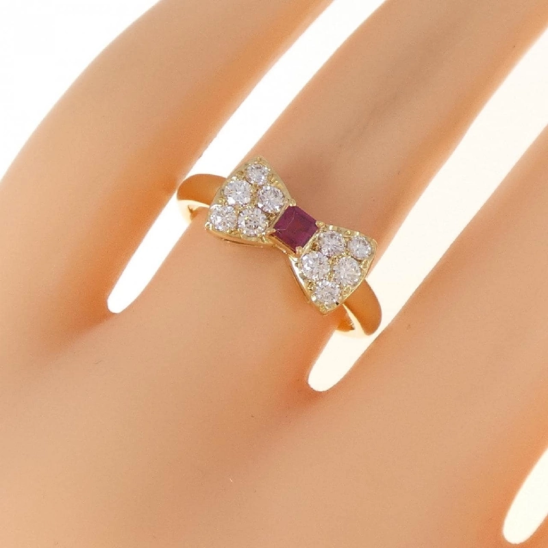 Nhẫn ruby K18YG hình ruy băng 0.27CT 671569