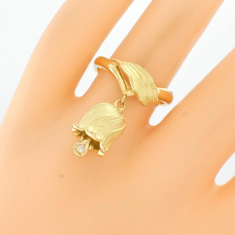 Nhẫn kim cương hoa K18YG 0.02CT 669498