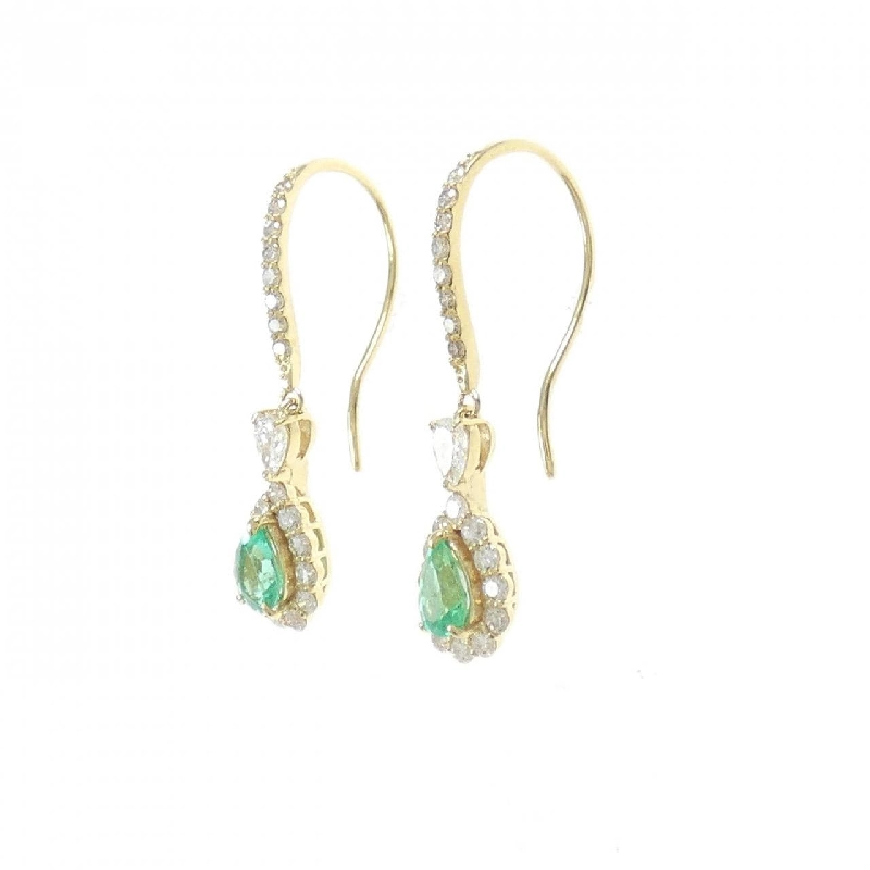 K18YG Bông tai Ngọc lục bảo 0.39CT - Hàng hiệu Chính hãng 877009