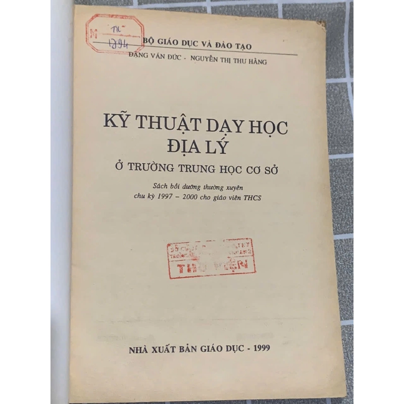 Kỹ thuật dạy học địa lý - sách giáo viên 544446