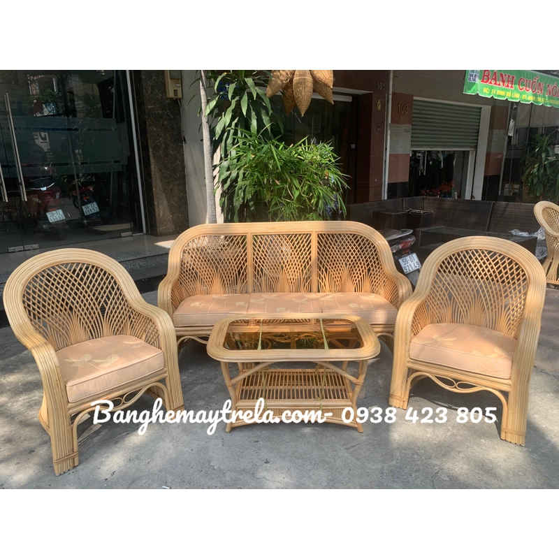 Bàn ghế sofa mây tự nhiên cây đóng 471724