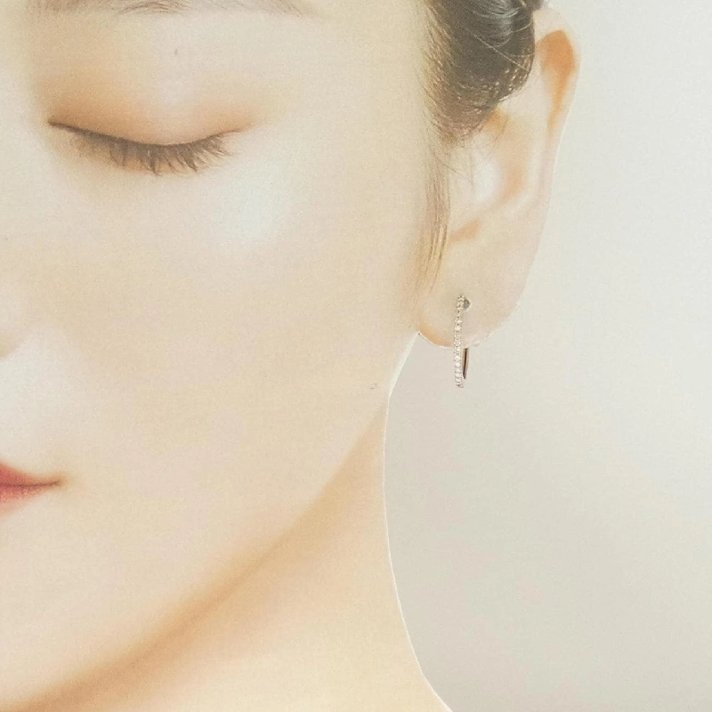 K18PG Bông tai kim cương hình vòng 0.30CT - Hàng hiệu Chính hãng 869628