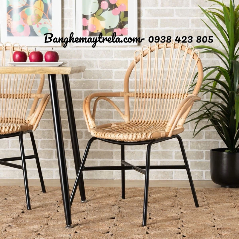 Ghế mây tự nhiên lưng tựa cao 501548