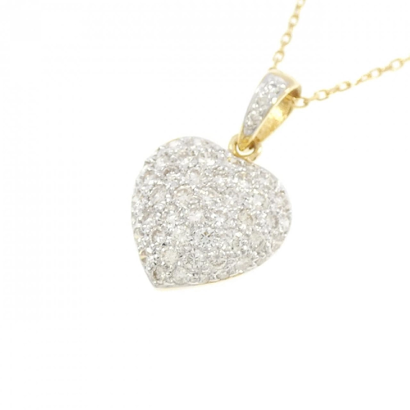 K18YG/K18WG Pave Heart Diamond Necklace 0.73CT - Hàng hiệu Authentic 859206