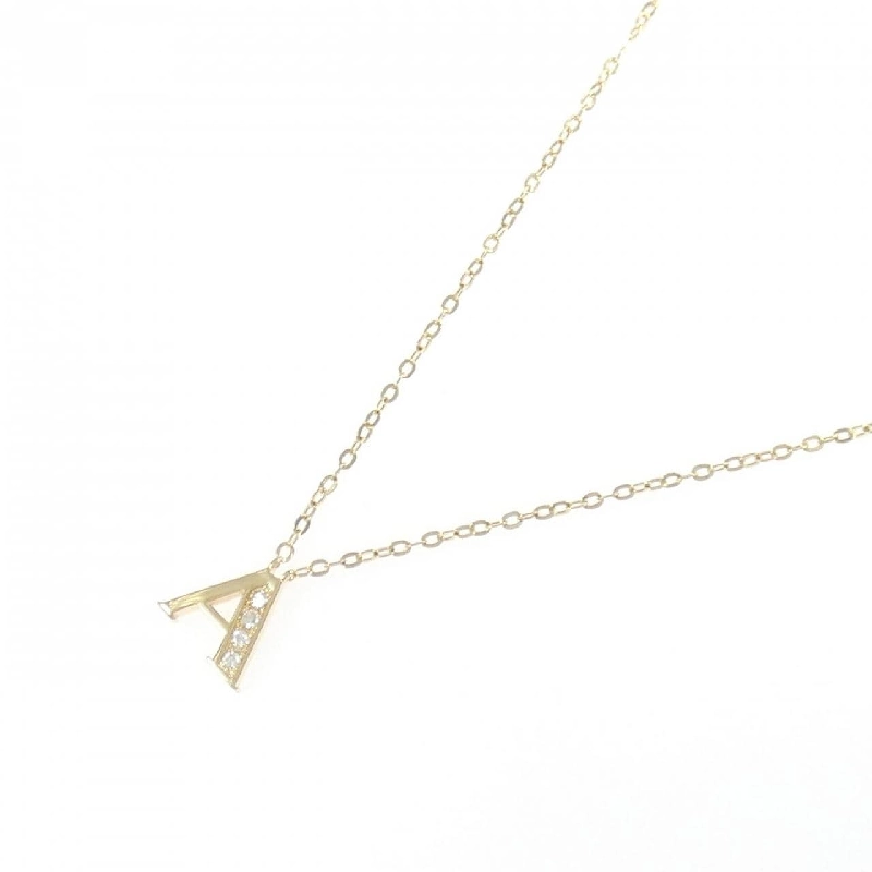 K18YG Chữ cái A Dây chuyền kim cương - Hàng hiệu Chính hãng 858050