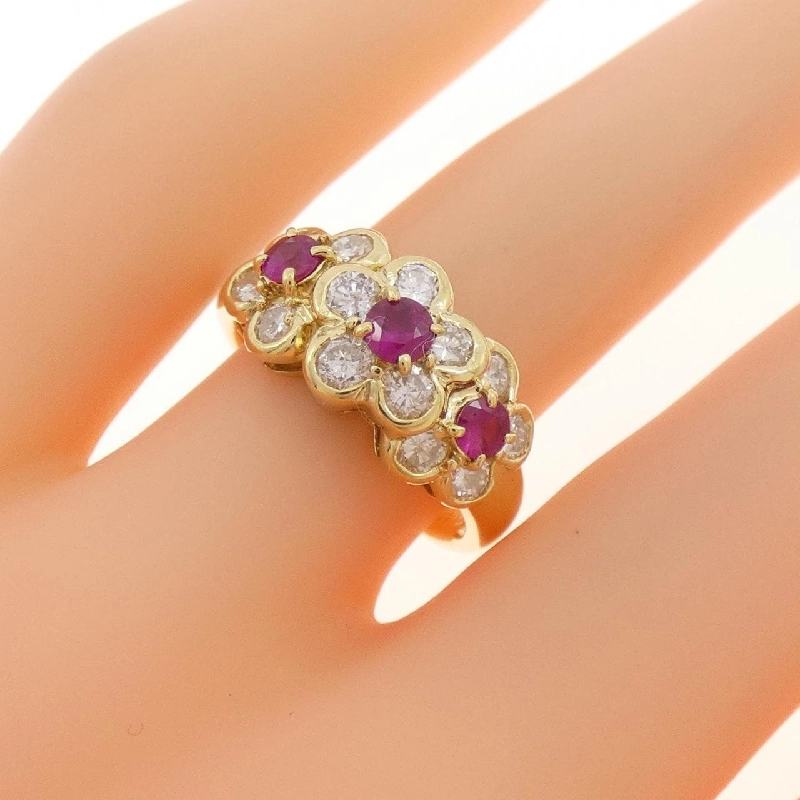 Nhẫn Ruby Hoa K18YG 0.40CT - Hàng hiệu Chính hãng 850298