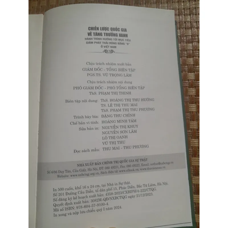 CHIẾN LƯỢC QUỐC GIA VỀ TĂNG TRƯỞNG XANH... 932696