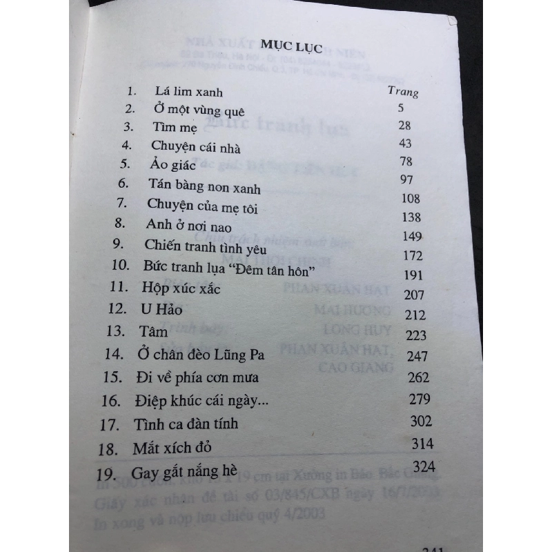 Bức tranh lụa mới 80% ố bẩn có dấu mộc và viết nhẹ 2003 Đặng Tiến Huy HPB0906 SÁCH VĂN HỌC 914678