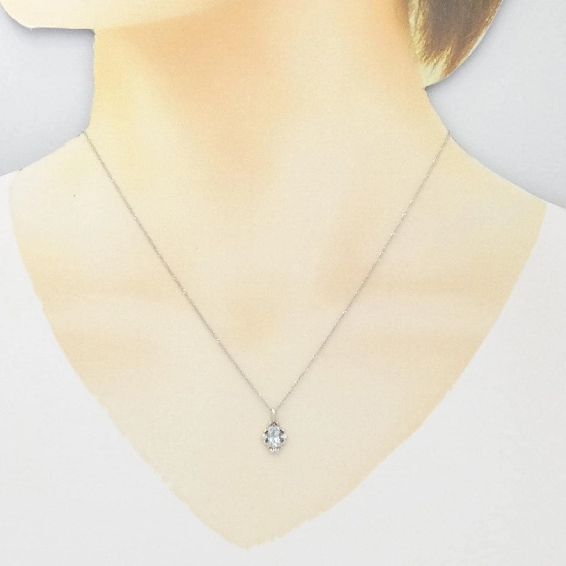 K18WG Aquamarine Necklace - Hàng hiệu Authentic 859266