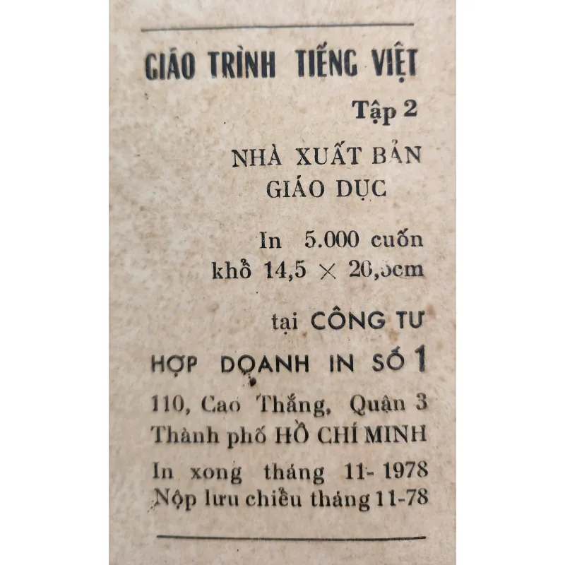 GIÁO TRÌNH TIẾNG VIỆT 2 - NXB Giáo Dục 1978 747895