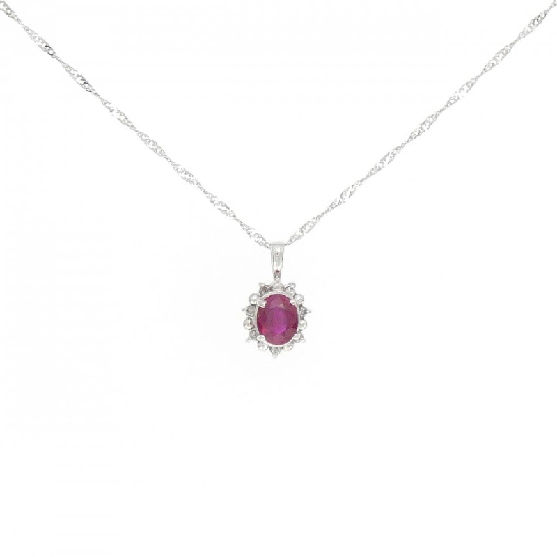 K18WG/750WG Dây chuyền ruby 0.40CT - Hàng hiệu Chính hãng 861557