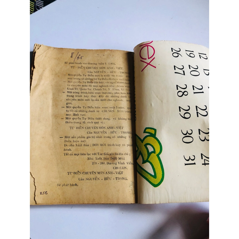 DANH TỪ QUÂN SỰ CHUYÊN MÔN VIỆT – ANH 256 trang (đủ trang), xuất bản năm 1969. 552520