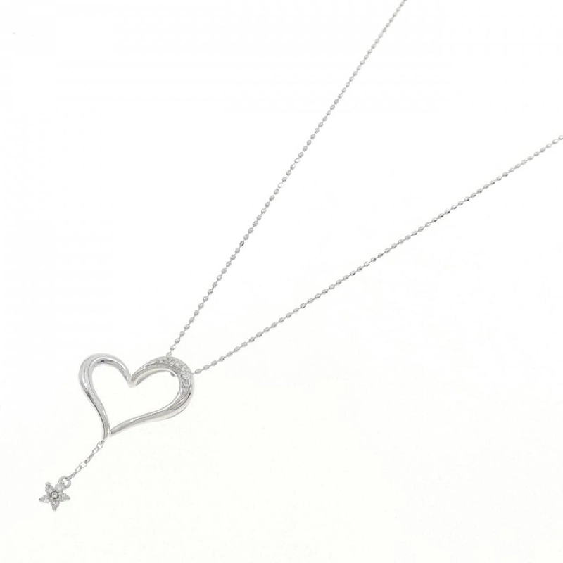 K18WG Mặt dây chuyền hình trái tim × ngôi sao kim cương 0.06CT - Hàng hiệu Chính hãng 860645