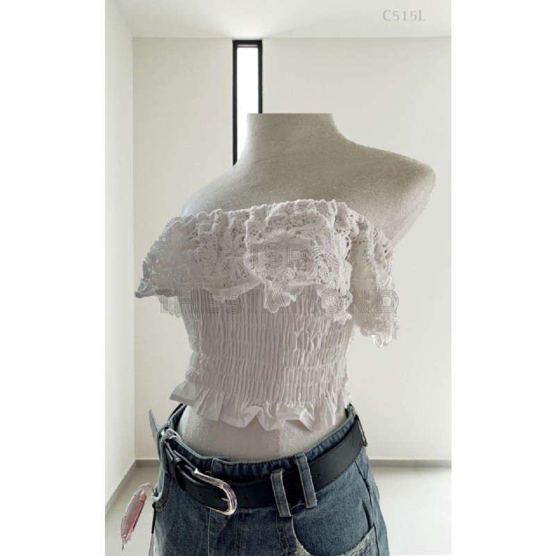 Set áo croptop quần short jean kèm nịt QCCC 11479