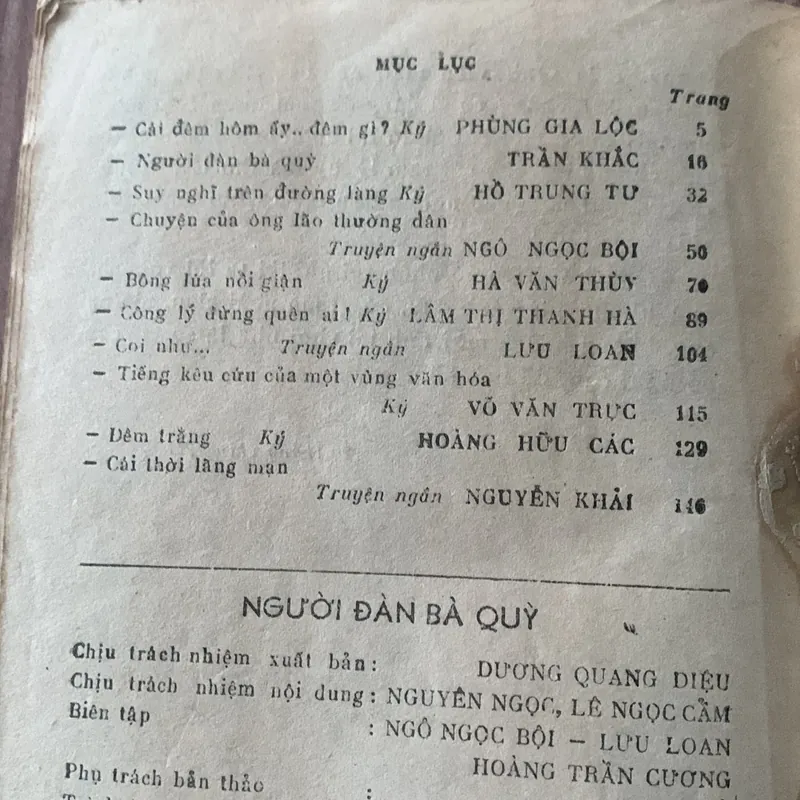 Người đàn bà quỳ, tập truyện-ký chọn lọc, in năm 1988 610749