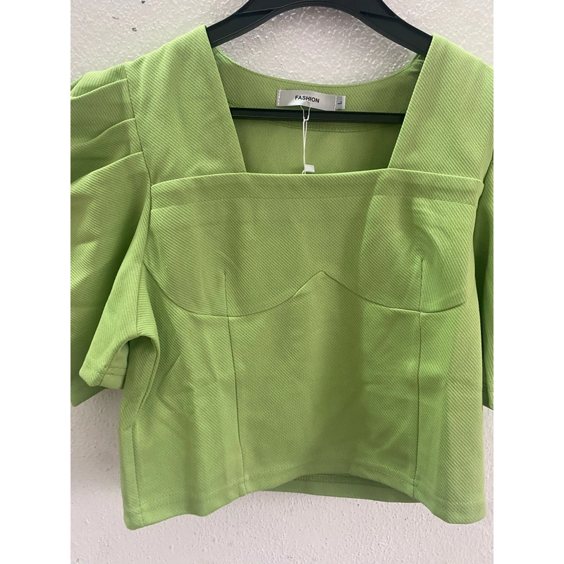 Áo kiểu nữ dáng crop top tay phồng 526130